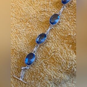 tanzanite bracelet sterling silver India, ethnic Artisan part of set